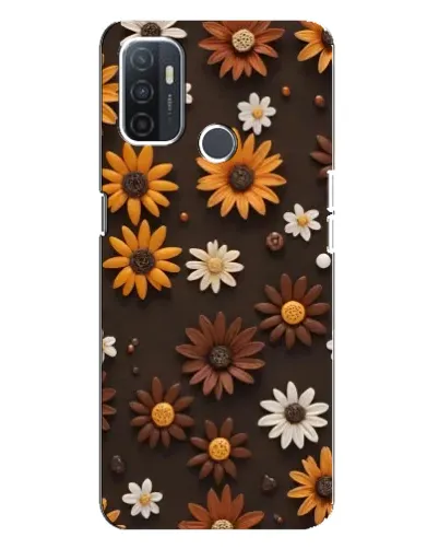 Чохол для OPPO A32 з картинкою «Візерунок з маленьких соняшників»