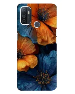 Чохол для OPPO A32 з картинкою «Яскрава синьо-помаранчева флора»