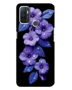 Чохол для OPPO A32 з картинкою «Фіолетові квіти з росою»