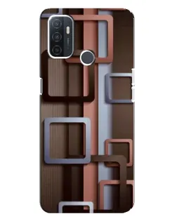 Чохол для OPPO A32 з картинкою «Коричневі об'ємні квадрати»