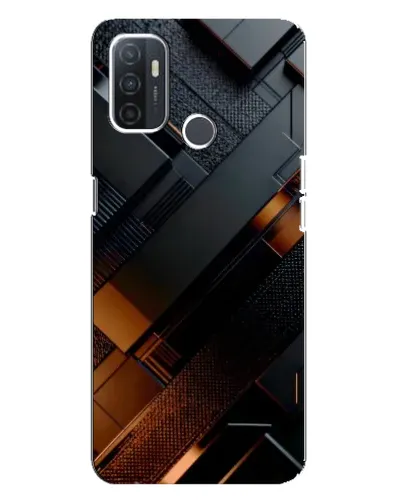 Чохол для OPPO A32 з картинкою «Чорні геометричні блоки»
