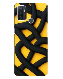 Чохол для OPPO A32 з картинкою «Чорне жовте переплетення»