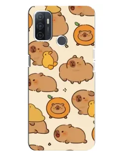 Чехол для OPPO A32 с картинкой «Капибары с апельсинами»