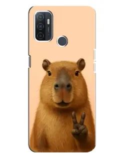 Чехол для OPPO A32 с картинкой «Капибара виктория»