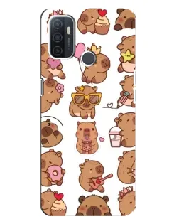 Чехол для OPPO A32 с картинкой «Стикерпак с капибарами»