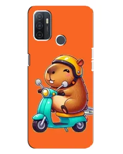 Чехол для OPPO A32 с картинкой «Капибара на скутере»