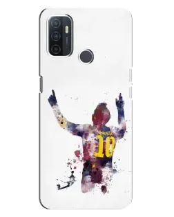 Чехол для OPPO A32 с картинкой «Акварельный Месси Барселона»