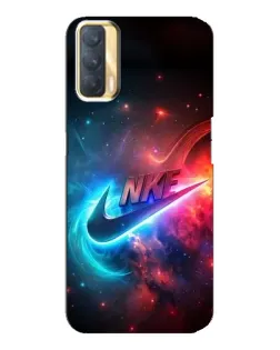 Чехол для OPPO A33 с картинкой «Огненный логотип Nike»