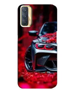 Чехол для OPPO A33 с картинкой «Спортивная BMW и цветы»