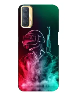 Чехол для OPPO A33 с картинкой «PUBG — огненный воин»