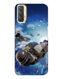 Чехол для OPPO A33 с картинкой «Десант PUBG — прыжок»