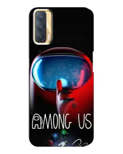Чехол для OPPO A33 с картинкой «Красный импостер — макро»