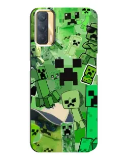 Чехол для OPPO A33 с картинкой «Криперы Minecraft»