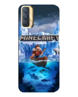 Чехол для OPPO A33 с картинкой «Minecraft ледяной мир»