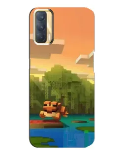 Чехол для OPPO A33 с картинкой «Майнкрафт закат солнца»