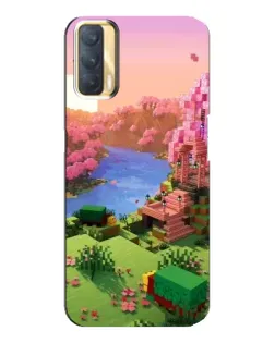 Чехол для OPPO A33 с картинкой «Розовое дерево Minecraft»