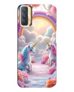Чохол для OPPO A33 з картинкою «Веселка і єдинороги»