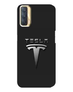 Чехол для OPPO A33 с картинкой «Стальной логотип Tesla»