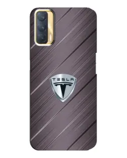 Чехол для OPPO A33 с картинкой «Металлическая текстура Tesla»