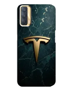 Чехол для OPPO A33 с картинкой «Мраморная Tesla Gold»