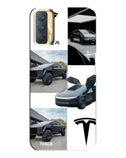 Чехол для OPPO A33 с картинкой «Коллаж Cybertruck Tesla»