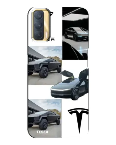 Чехол для OPPO A33 с картинкой «Коллаж Cybertruck Tesla»