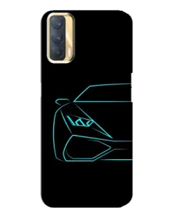 Чехол для OPPO A33 с картинкой «Голубой силуэт Lamborghini»