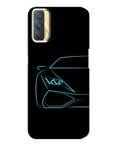 Чехол для OPPO A33 с картинкой «Голубой силуэт Lamborghini»