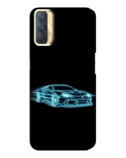 Чехол для OPPO A33 с картинкой «Неоновый контур Lamborghini»