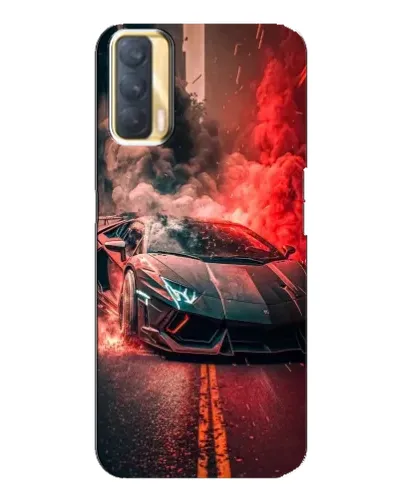 Чехол для OPPO A33 с картинкой «Lamborghini красный дым»