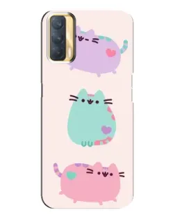 Чохол для OPPO A33 з картинкою «Pusheen тріо»