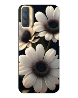 Чехол для OPPO A33 с картинкой «Белые маргаритки макро»