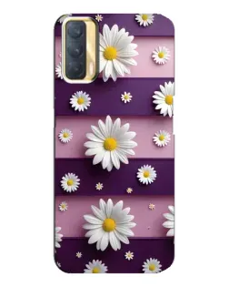 Чехол для OPPO A33 с картинкой «Ромашки на фиолетовом»