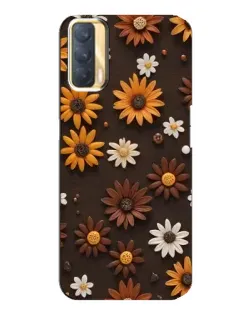 Чехол для OPPO A33 с картинкой «Узор из маленьких подсолнухов»