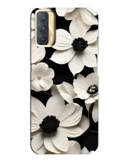 Чехол для OPPO A33 с картинкой «Объемные белые цветы»
