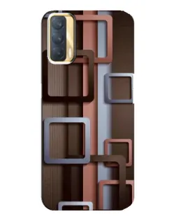 Чохол для OPPO A33 з картинкою «Коричневі об'ємні квадрати»