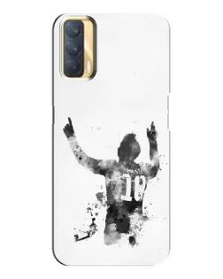 Чехол для OPPO A33 с картинкой «Черно-белый силуэт Месси»