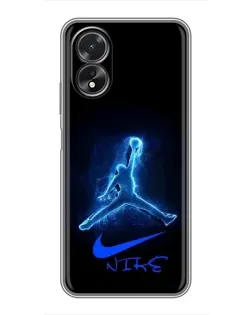 Чехол для OPPO A38 с картинкой «Jordan Neon Blue»