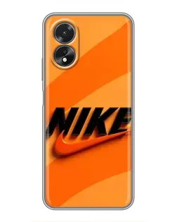 Чехол для OPPO A38 с картинкой «Оранжевый драйв Nike»