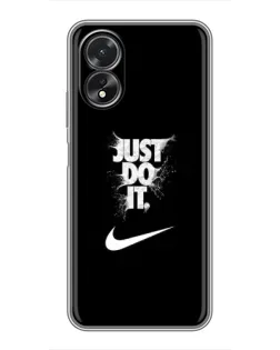 Чехол для OPPO A38 с картинкой «Текстовый принт Nike»