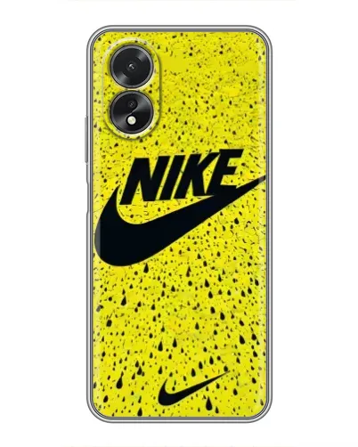 Чехол для OPPO A38 с картинкой «Желтый текстурный Nike»