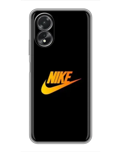 Чехол для OPPO A38 с картинкой «Золотой логотип Nike»