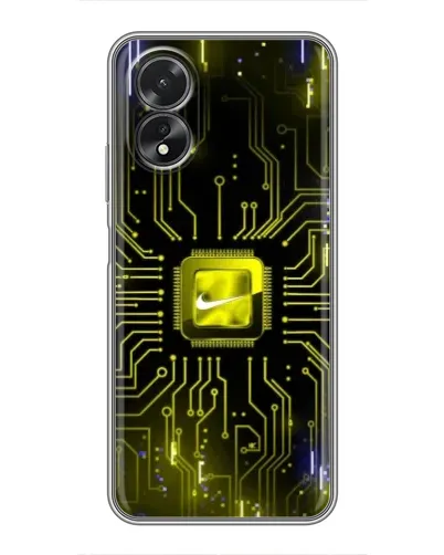 Чехол для OPPO A38 с картинкой «Nike — золотая искра»