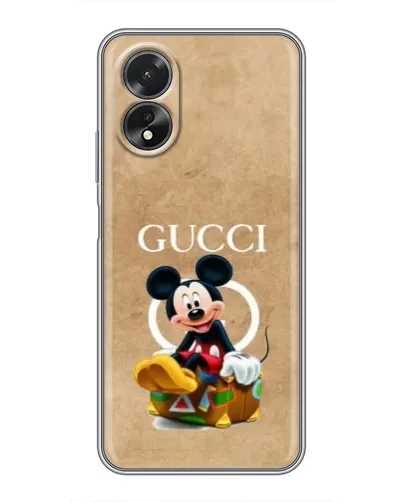 Чехол для OPPO A38 с картинкой «Микки Маус Gucci — крафт» Чехол для OPPO A38 с картинкой «Микки Маус Gucci — крафт»