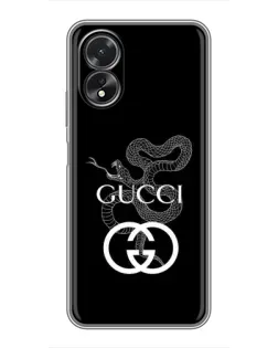 Чехол для OPPO A38 с картинкой «Gucci — серебряная змея»