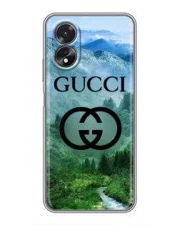 Чехол для OPPO A38 с картинкой «Gucci — горный пейзаж»