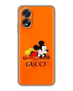 Чохол для OPPO A38 з картинкою «Міккі Маус Gucci — помаранч» Чохол для OPPO A38 з картинкою «Міккі Маус Gucci — помаранч»