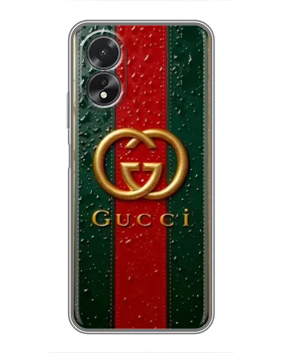 Чохол для OPPO A38 з картинкою «Gucci — фірмова смуга та золото» Чохол для OPPO A38 з картинкою «Gucci — фірмова смуга та золото»