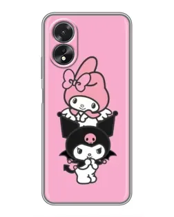 Чехол для OPPO A38 с картинкой «My Melody и Kuromi» Чехол для OPPO A38 с картинкой «My Melody и Kuromi»