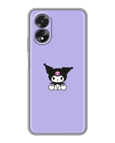 Чехол для OPPO A38 с картинкой «Kuromi — фиолетовый минимализм»